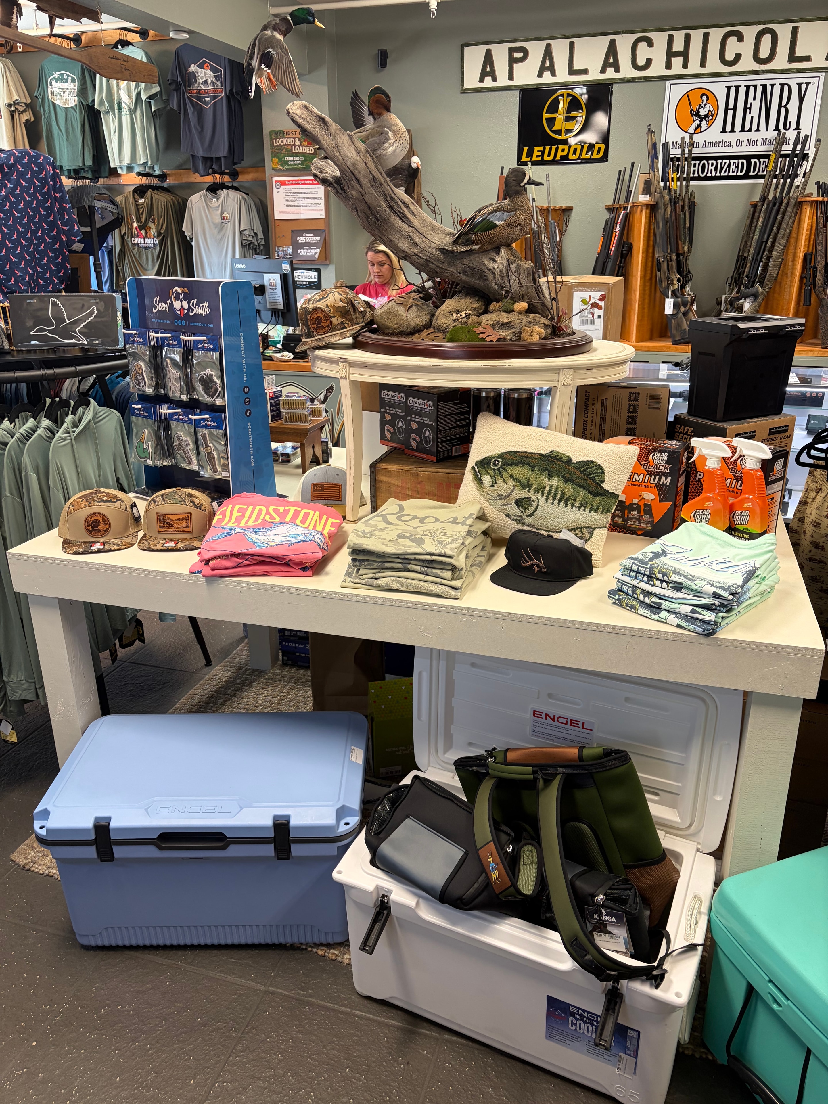 Engel coolers and outdoor gear display